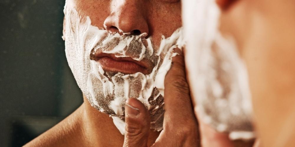 shave with shaving cream